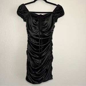 DEAR MOON 🌙 black ruched mini dress 🖤 excellent condition 🖤 size 0